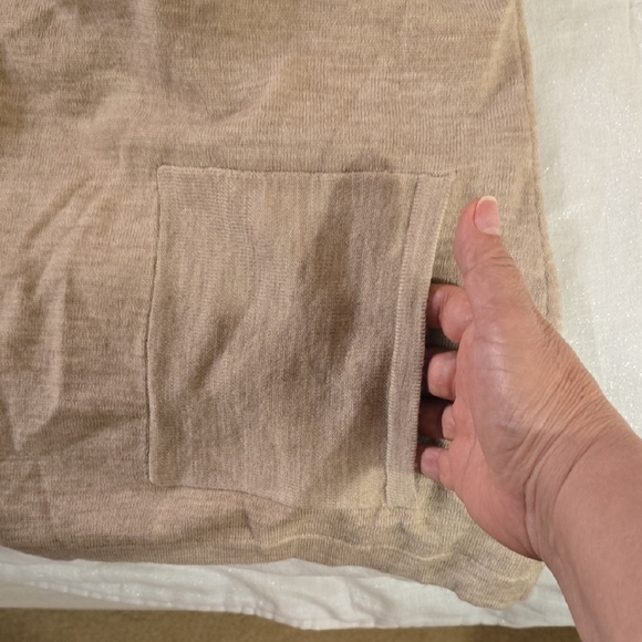 Fenn Wright Manson 100% Merino Wool Beige Draped Cardigan - Picture 12 of 13